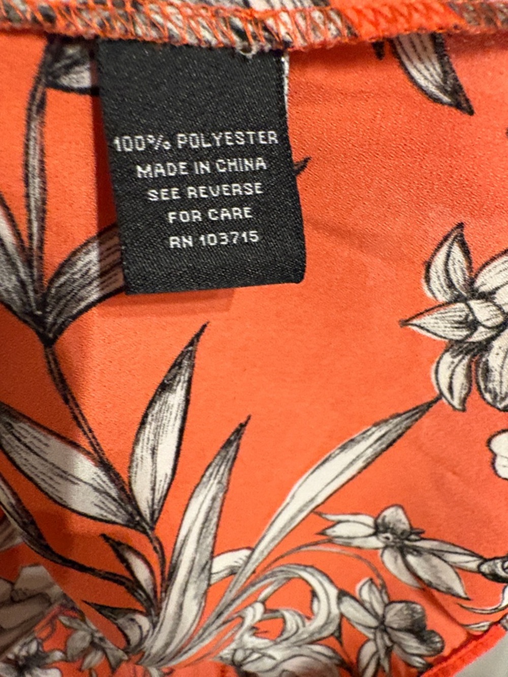 Zac & Rachel Flowy Officewear Orange Floral Sleeveless Top SZ XL. - Picture 4 of 11